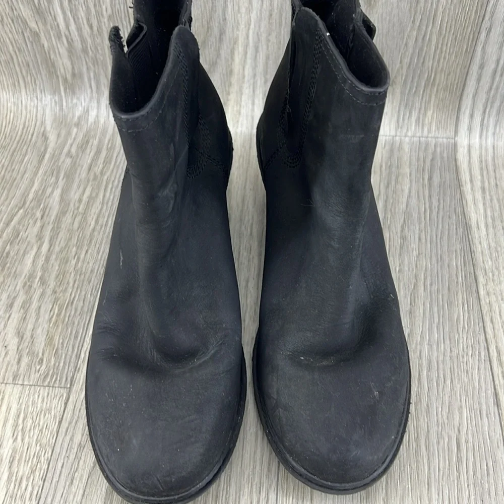 Timberland Amston Chelsea Pull On Leather Black Wedge Boots Women - Picture 2 of 10